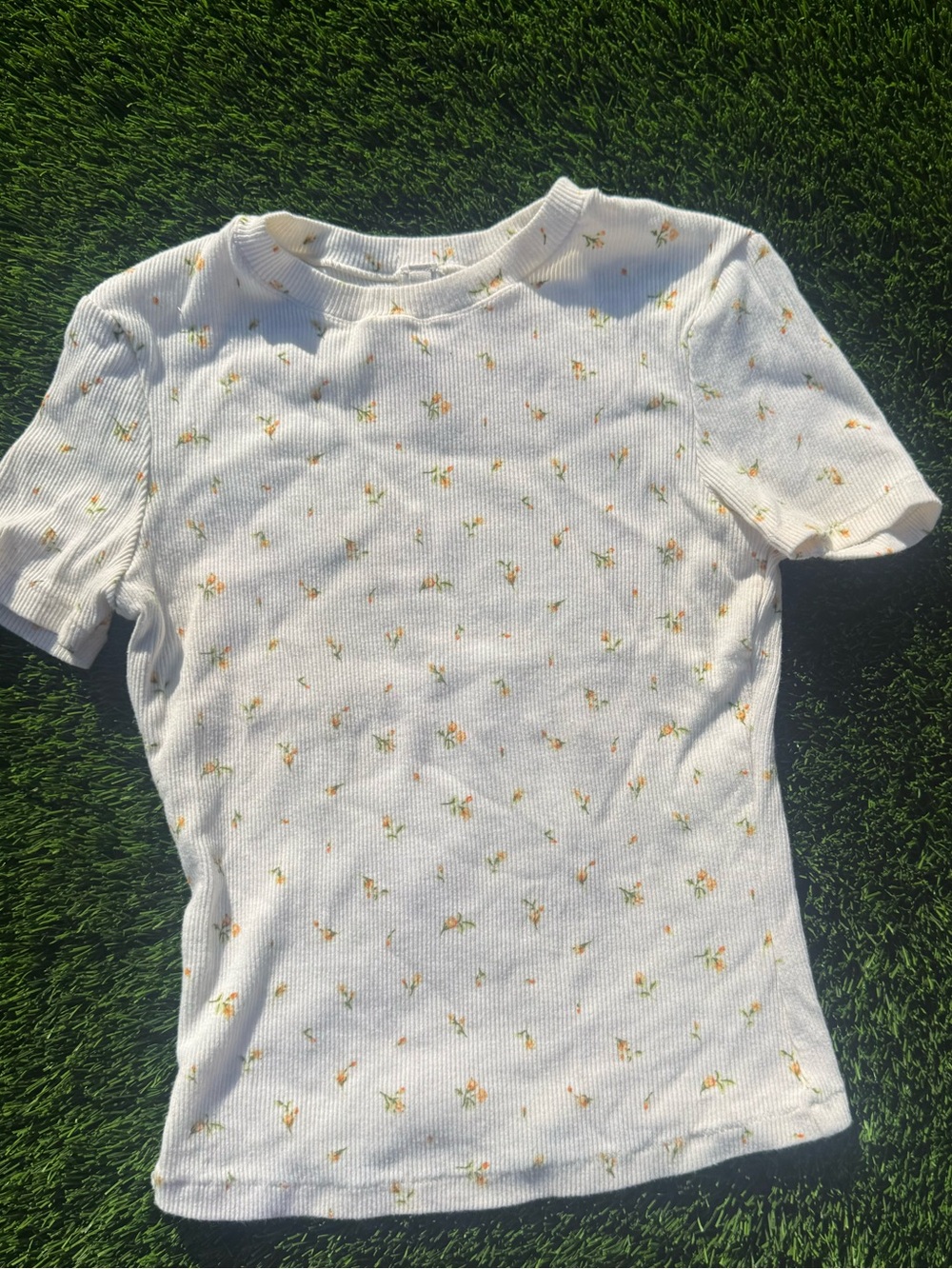 Skims cotton rib floral tshirt